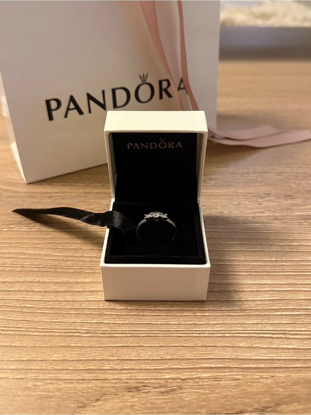 Pandora Silver Accent Ring with Shimmering Stones